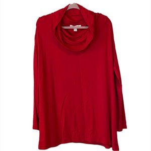 XL Red Cowlneck Longsleeve Shirt with pockets
